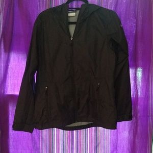 Women's Black Medium Columbia Rain Coat